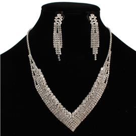 Rhinestones Casting Necklace Set