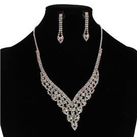 Rhinestones Casting Necklace Set