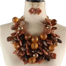 Fashion Natural Stones Necklace Set