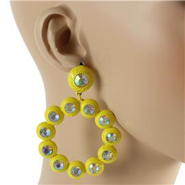 Fashion Metal Stones Round Earring