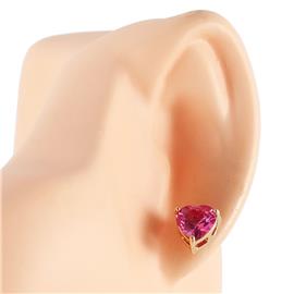 Cubic Zirconia Heart Stud Earring