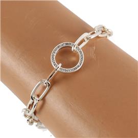 Oval Chain Charm Round Bracelet