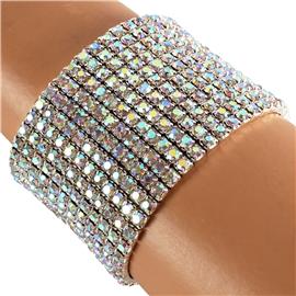 Rhinestone 12 Line Stretch Bracelet