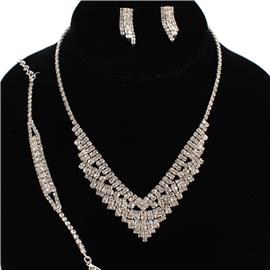 JR Rhinestones 3Pcs Necklace Set