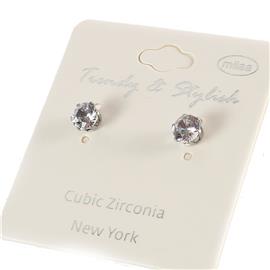 25in Cubic Zirconia Round Stud Earring