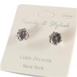 35in Cubic Zirconia Round Stud Earring