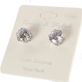 40in Cubic Zirconia Round Stud Earring