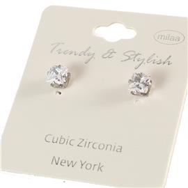 25in Cubic Zirconia Square Stud Earring