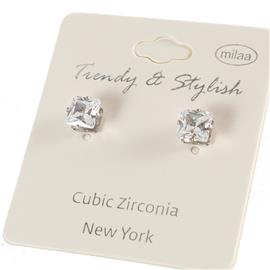 30in Cubic Zirconia Square Stud Earring