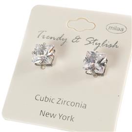 40in Cubic Zirconia Square Stud Earring