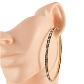 70mm Rhodium CZ Hoop Earring