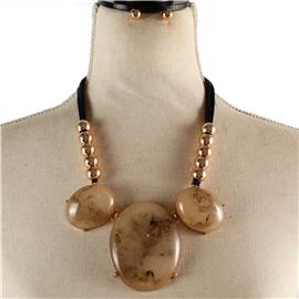 Fashion Semi Stones Necklace Set