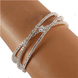 Rhinestones Twisted Bangle