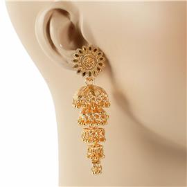 Golden Metal Chandelier Earring