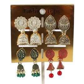 Metal 4 Set Bell Earring