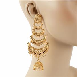 Golden Metal Chandelier Earring