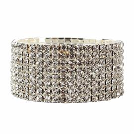 8 Lines Rhinestones Stretch Bracelet