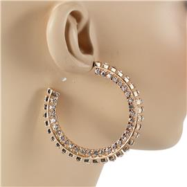 60 MM Rhinestones Hoop Earring