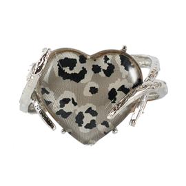 Animal Print Heart Cuff Bangle