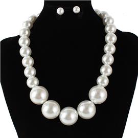 Pearl Chunky Necklace Set