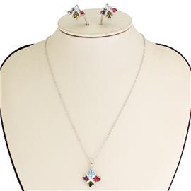 Rhinestones Bib Necklace Set