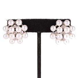 Pearl Flower Clip On Earring