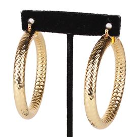 60mm Metal Textured Hoop Earring