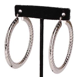 60mm Metal Textured Hoop Earring