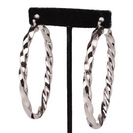 80mm Metal Oval Twisted Hoop Earring