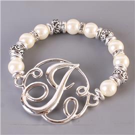 ""J" Pearl Bracelet "