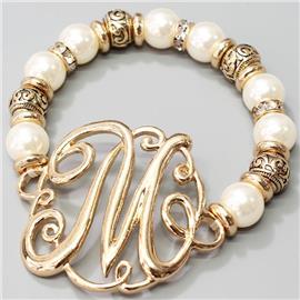 ""M" Pearl Bracelet "