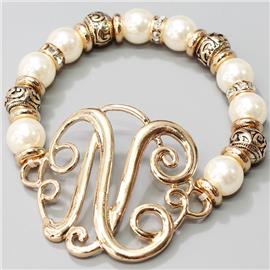 ""N" Pearl Bracelet "