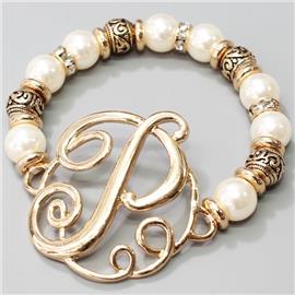 ""P" Pearl Bracelet "