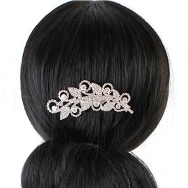 Rhinestones Swirl Hair-Comb