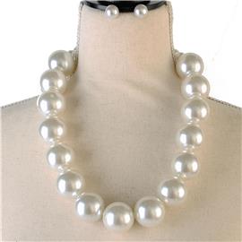 Pearl Chunky Necklace Set