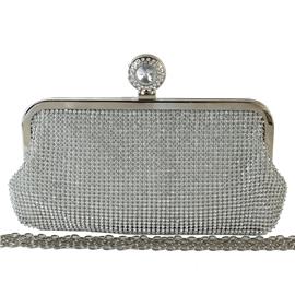 Rhinestones Mesh Eveloped Evening Bag