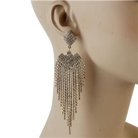 Rhinestone Square Fringed Earring