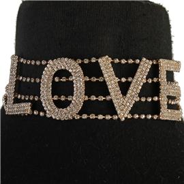 "Rhinestones "Love" Choker"