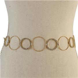 Rhinestone Round Chain Belt