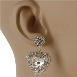 Rhinestones Heart Earring