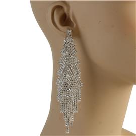 Rhinestones Long Fringed Earring