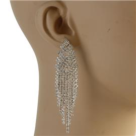 Rhinestones Fringed Earring