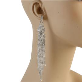 Rhinestones Long Fringed Earring