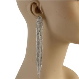 Rhinestones Long Fringed Earring