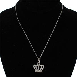 Cubic Zirconia Crown Necklace