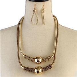 Fashion Doulbre Ball Necklace Set