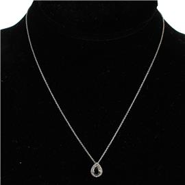 Cubic Zirconia Teardrop Necklace