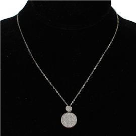 Cubic Zirconia Two Circle Necklace