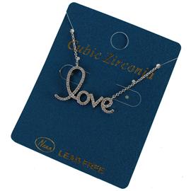 Cubic Zirconia Love Necklace