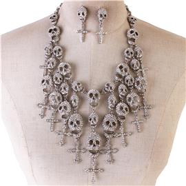 Crystal Skull Necklace Set